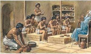 Scoala din Mesopotamia descrierea imaginii conform planului